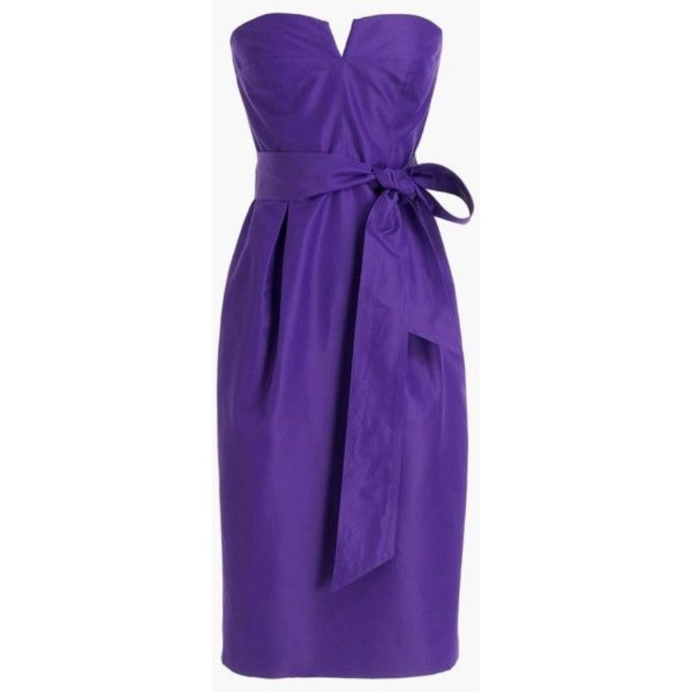 J Crew Tie-waist Strapless Dress Size 4